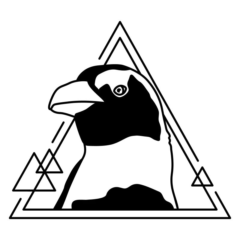 Pinguin im geometrischen Design