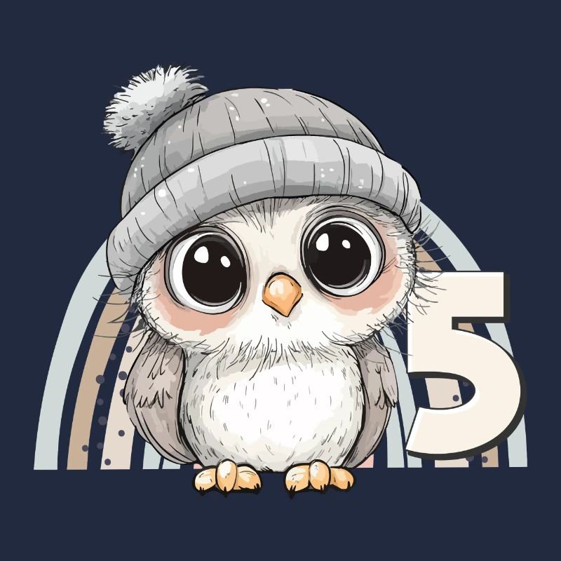 5. Geburtstag Eule Regenbogen Süß Niedlich