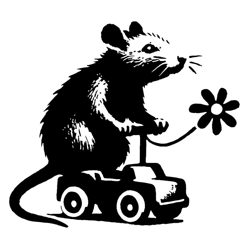 Rat playing with toy car