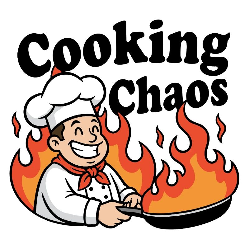 Flammender Küchenchef Cartoon