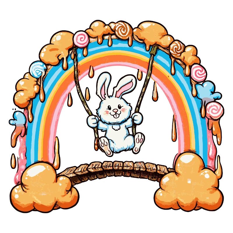 Hoppelhase Regenbogen-Schaukel