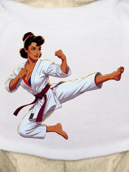 Karateka Pin-up Gi-Kick