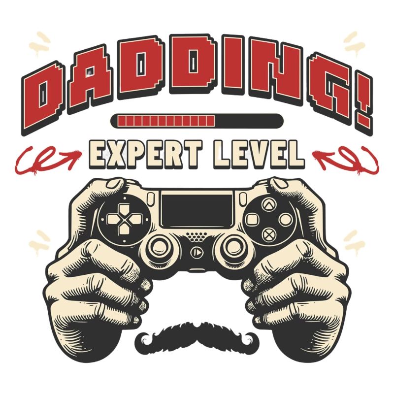 Dad Ding Expert Level | Gamer Dad Apparel & Humor