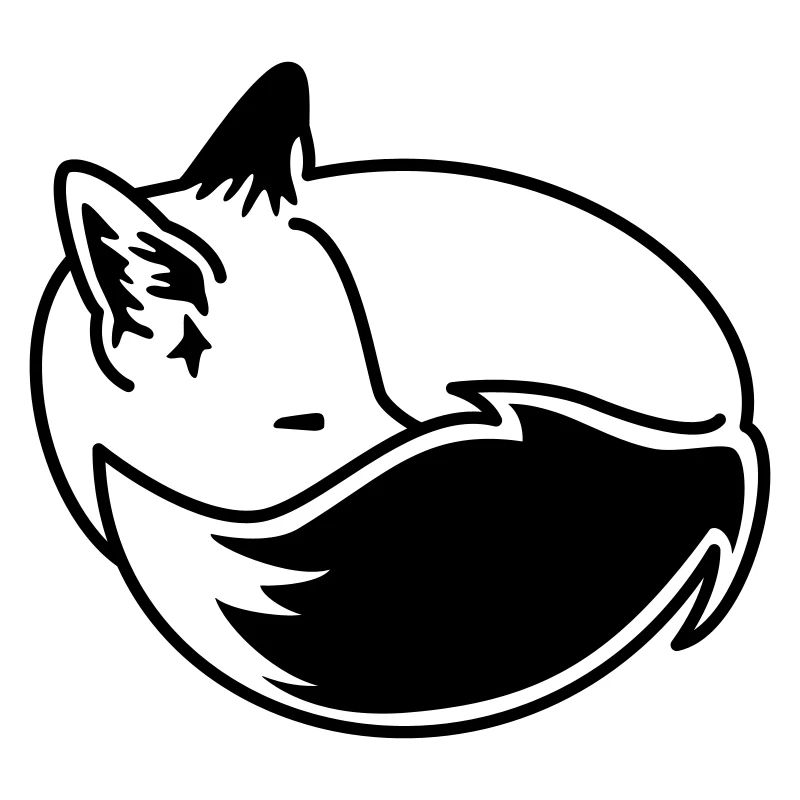 Fuchs eingekuschelt – Kawaii Fox Cartoon Design