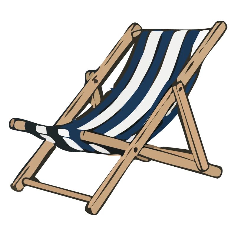 Chaise Longue Riviera Bleu Rayé