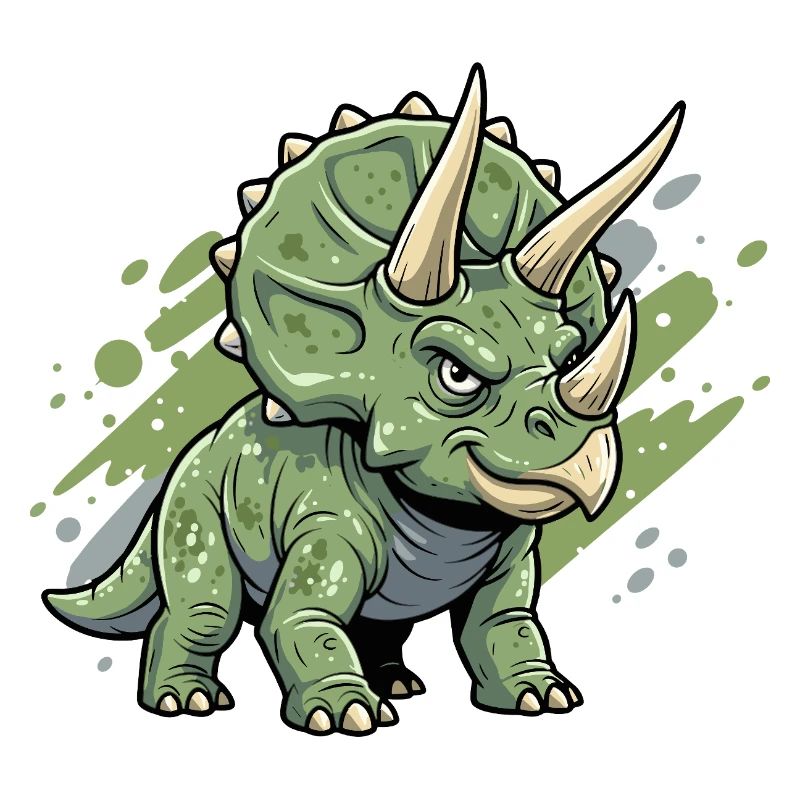 Grüner Triceratops-Doodle