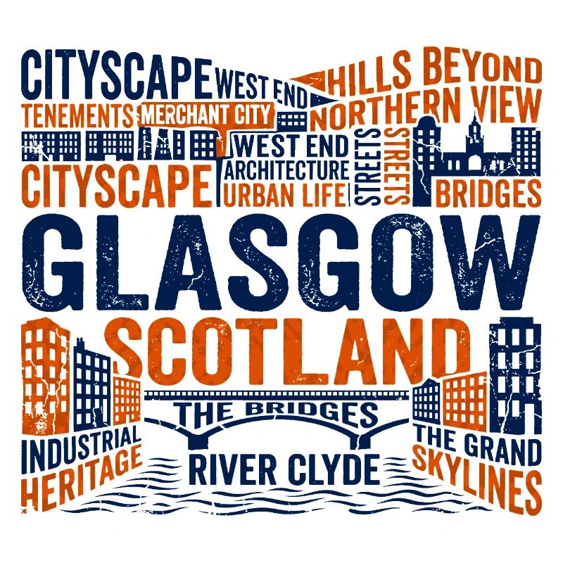 Glasgow, Écosse, Skyline urbain Rivière Clyde