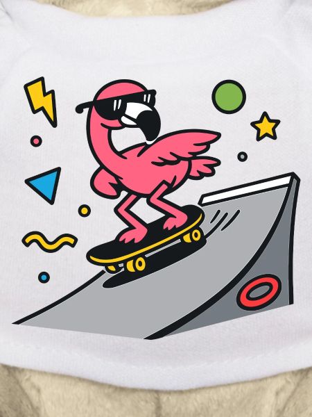 Flamingo skater on ramp board