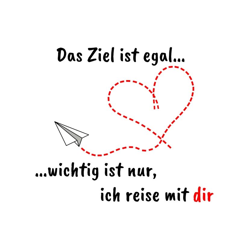 Papierflieger mit Herz und romantischem Text