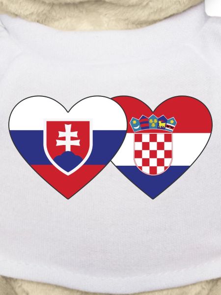 Slovakia Croatia Flag Heart