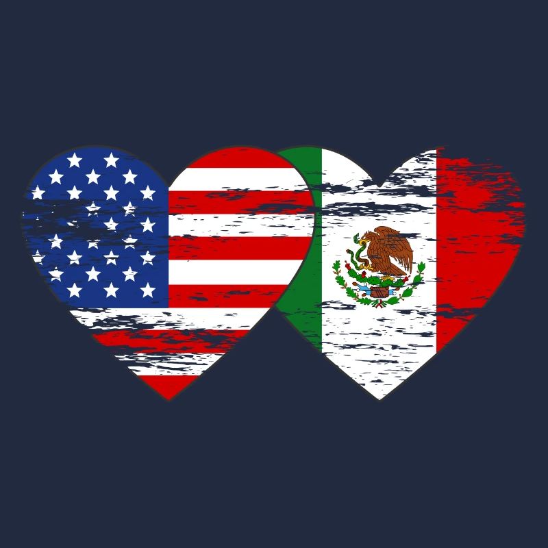Cœur de drapeau Meksiko des États-Unis utilisé