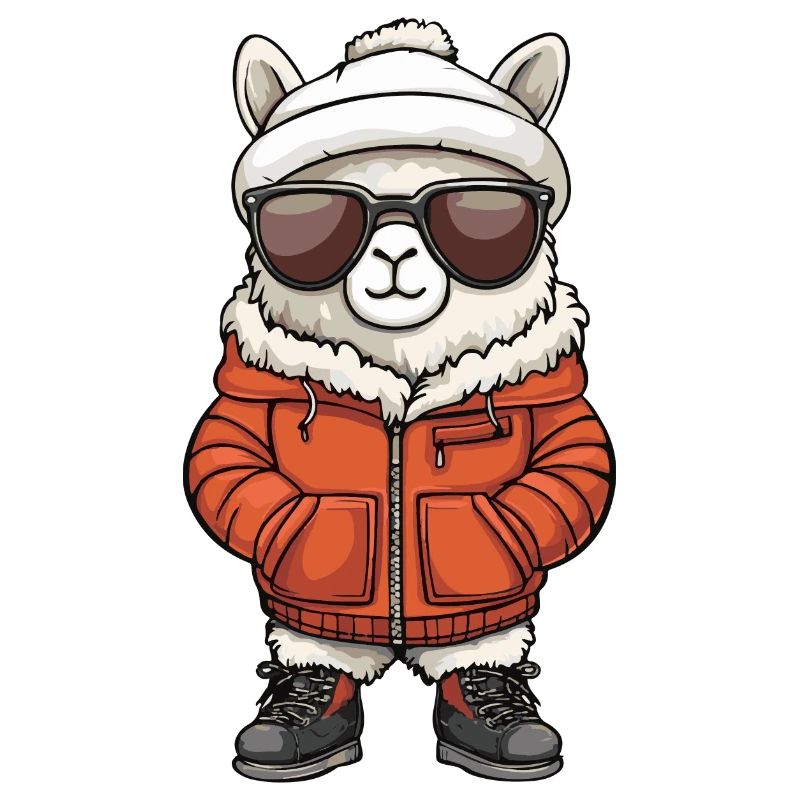 Alpaka Llama Winter Comic
