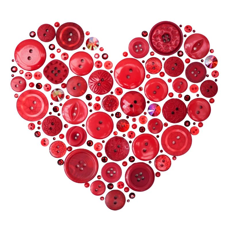 Impression du cœur du bouton rouge
