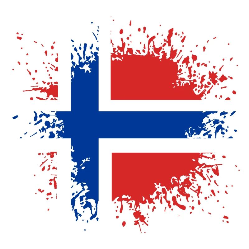 Norwegen Flagge Farbfleck Klecks Fleck Flecke