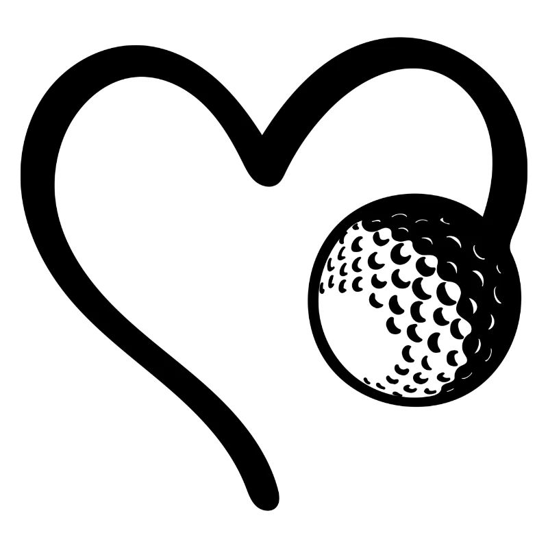 Golfball Herz Golfer