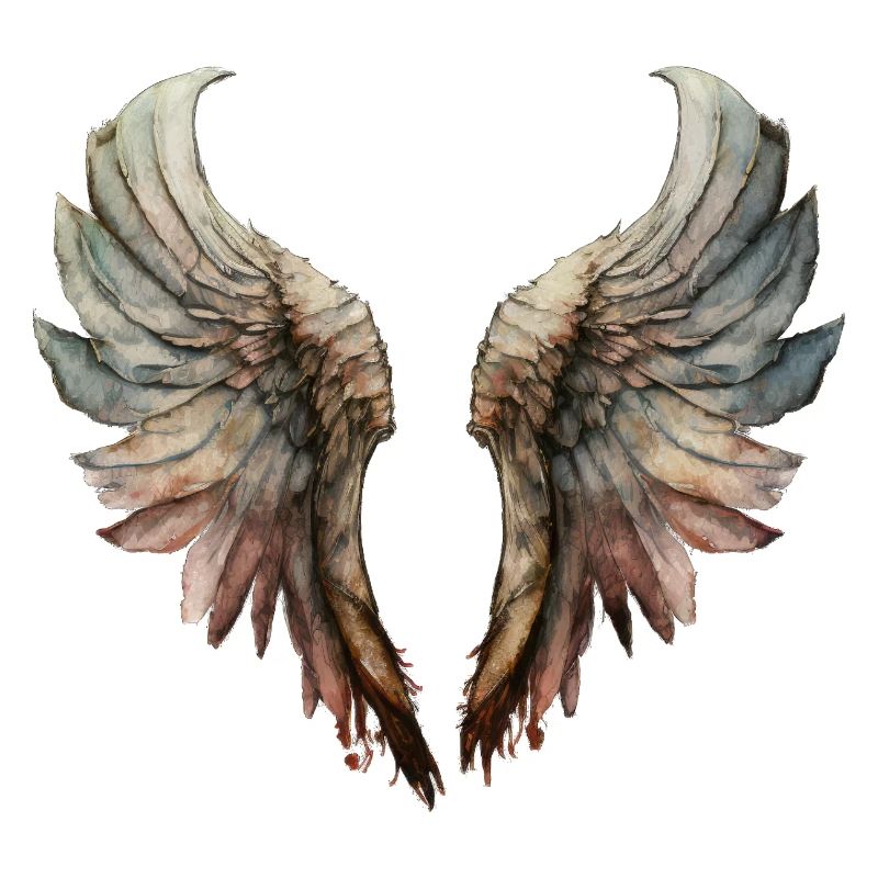 Pastellfarbene Aquarellflügel