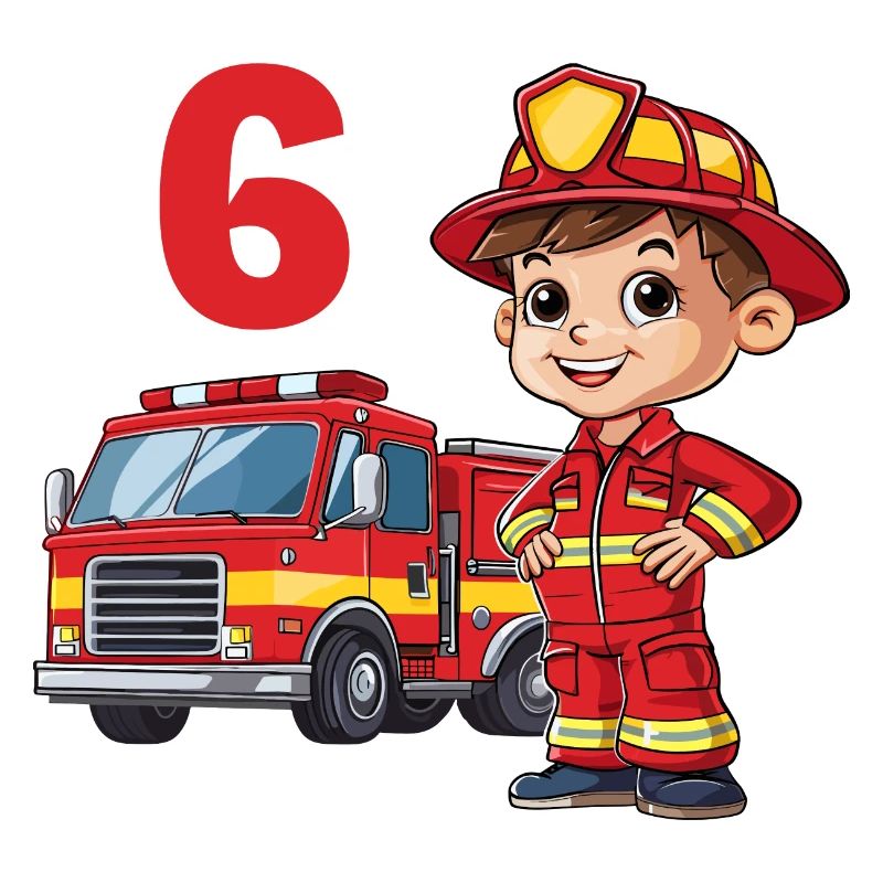 Fire Brigade 6 Birthday Fire Truck Firefighter