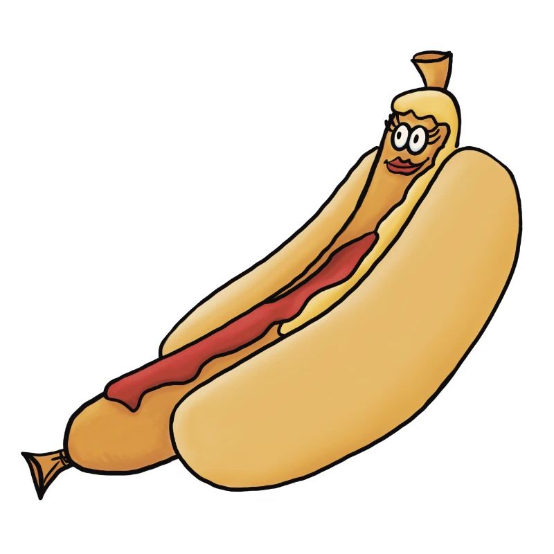 entspannte Bockwurst im Brötchen