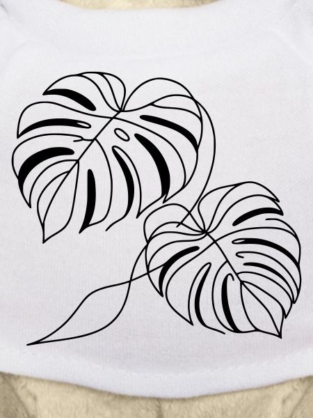 Monstera Zwei Blätter Schwarz