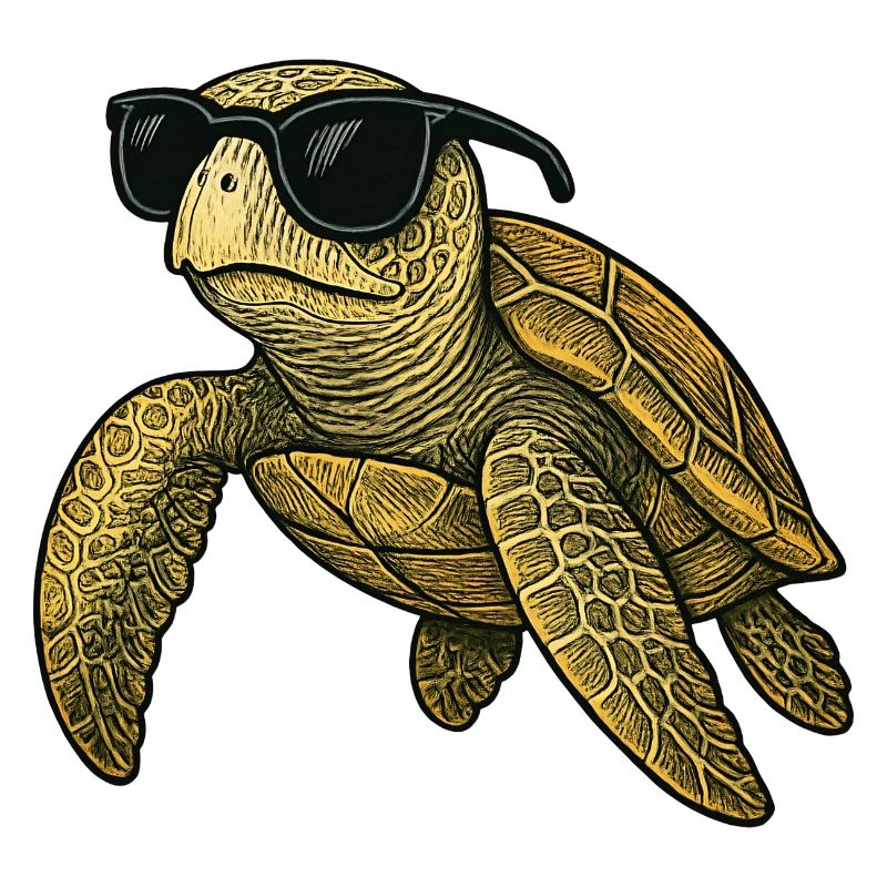 Cool turtle with sunglasses