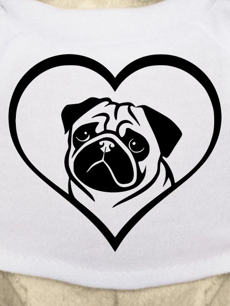 Cute Pug Heart Dog Art