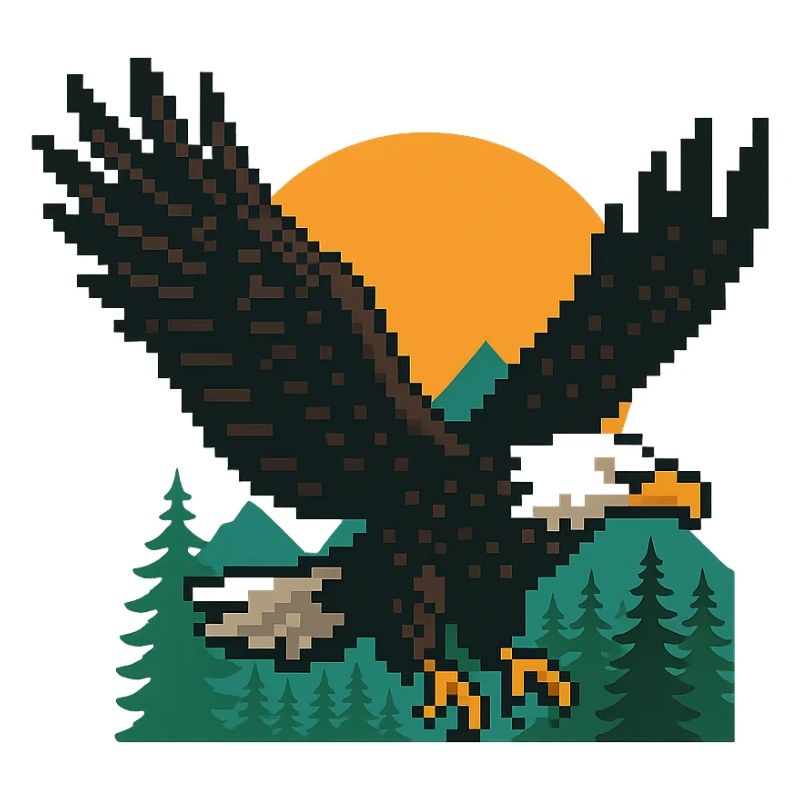 Eagle Pixel – Coucher de soleil dans les montagnes