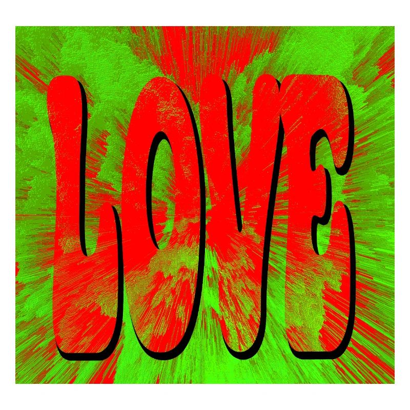 Liebe im Retro Tie Dye Stil