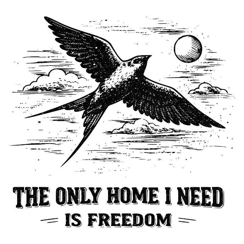 Chemise de la Liberté avec Oiseau. Ma maison, c’est la Liberté.