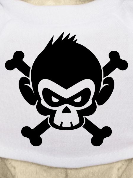Skull monkey with crossed bones