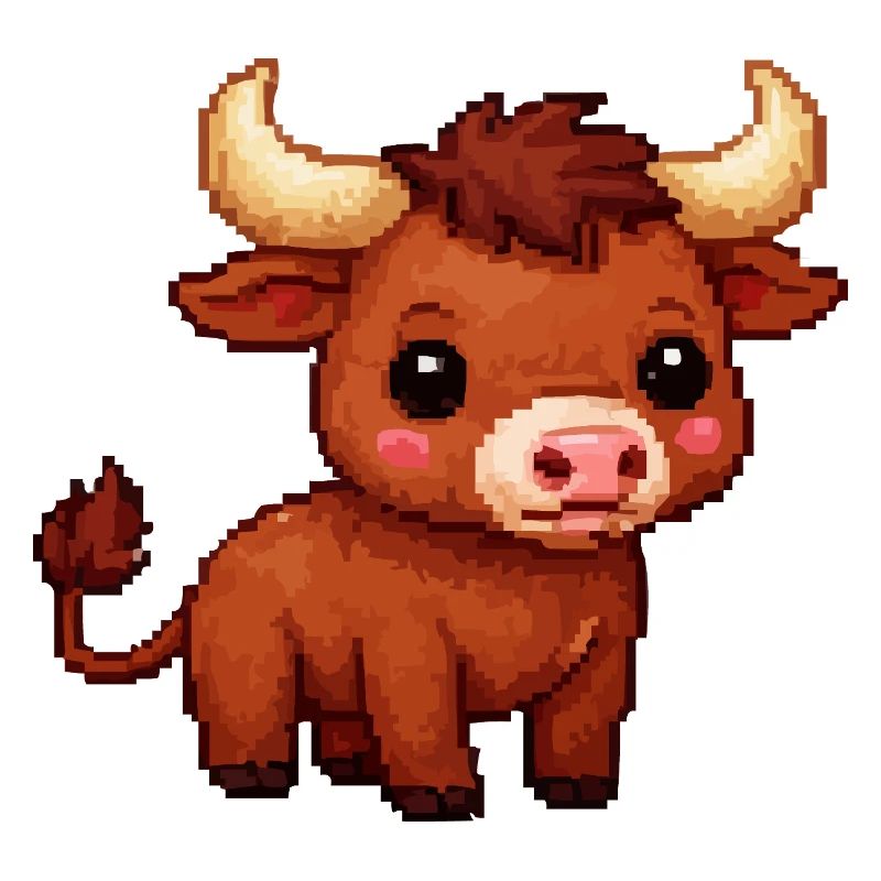 Pixel Taureau Câlin Taureau