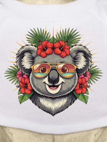 Tropical koala with sunglasses