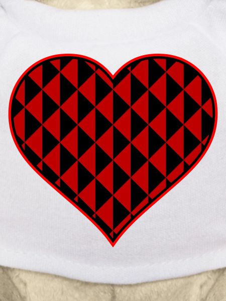 Heart with red triangle shapes