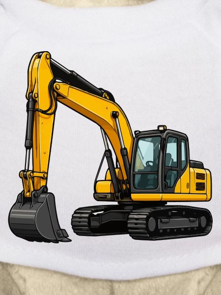 Gelber Bagger auf Baustelle