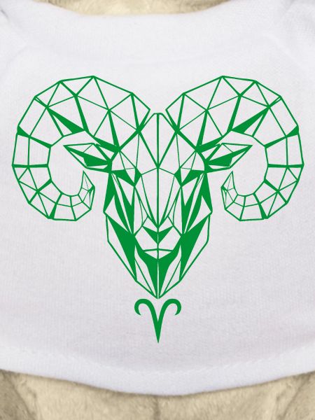 Geometric Ram Head Green