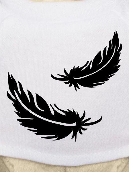 Two flying feathers