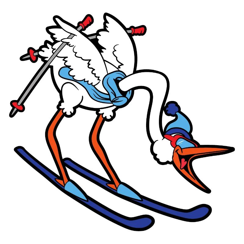 Ski drôle mignon cigogne cool
