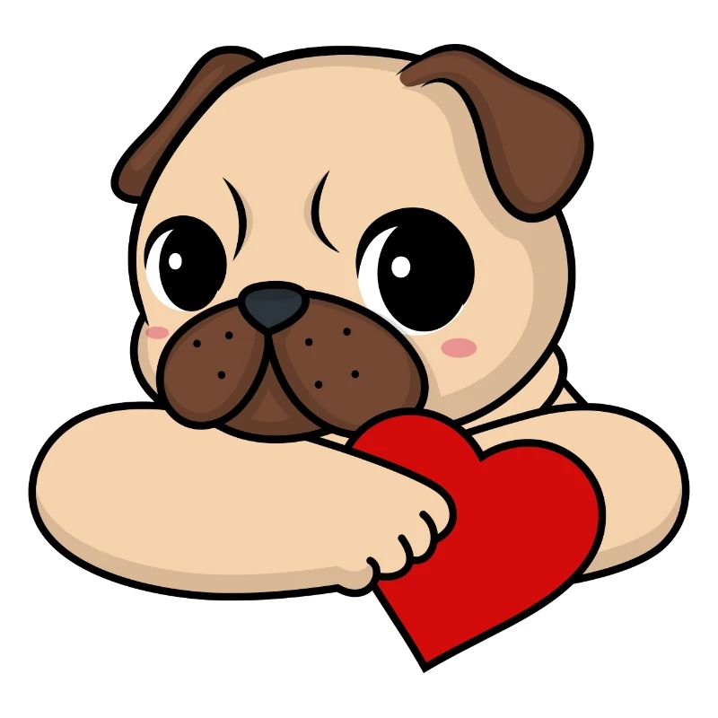 Mops mit Herz
