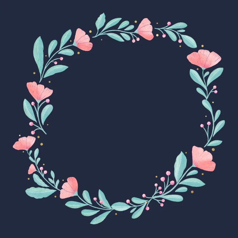 Blumenkranz. Platziere deinen eigenen Text hinein.