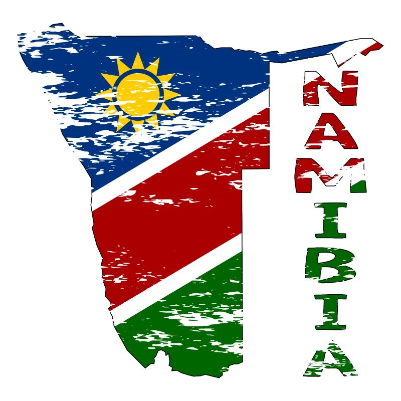 Namibie Carte Drapeau utilisé