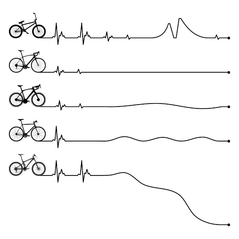 Dessin minimal au trait de vélo sur noir