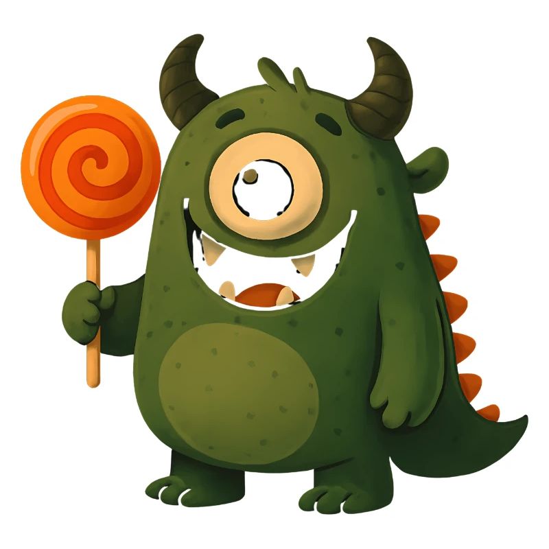 Kulleraugen Monster mit Lutscher