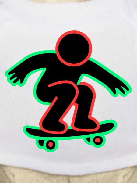 Neon Skateboarder Line Art