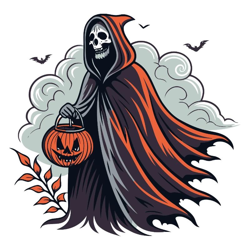 Halloween Sensenmann mit Kürbis
