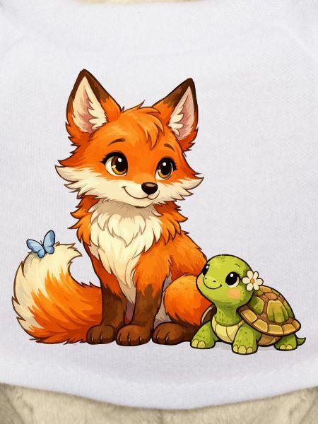 Fox and a cute turtle