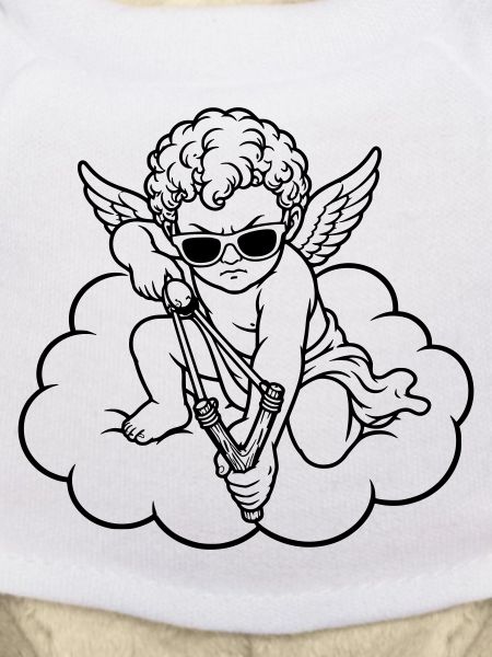 Wütender Cherub mit Steinschleuder