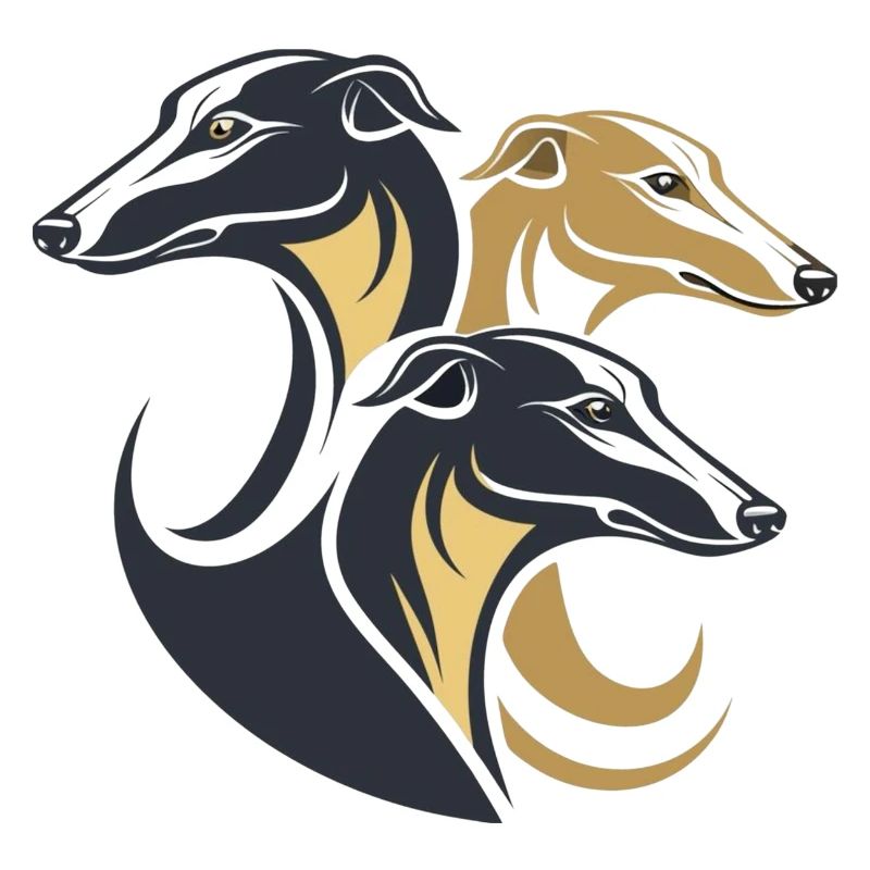 Triple Greyhounds Silhouette