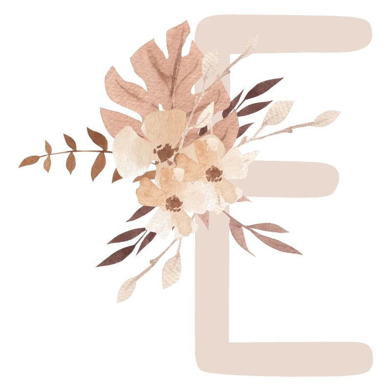 BOHO Art Letter E