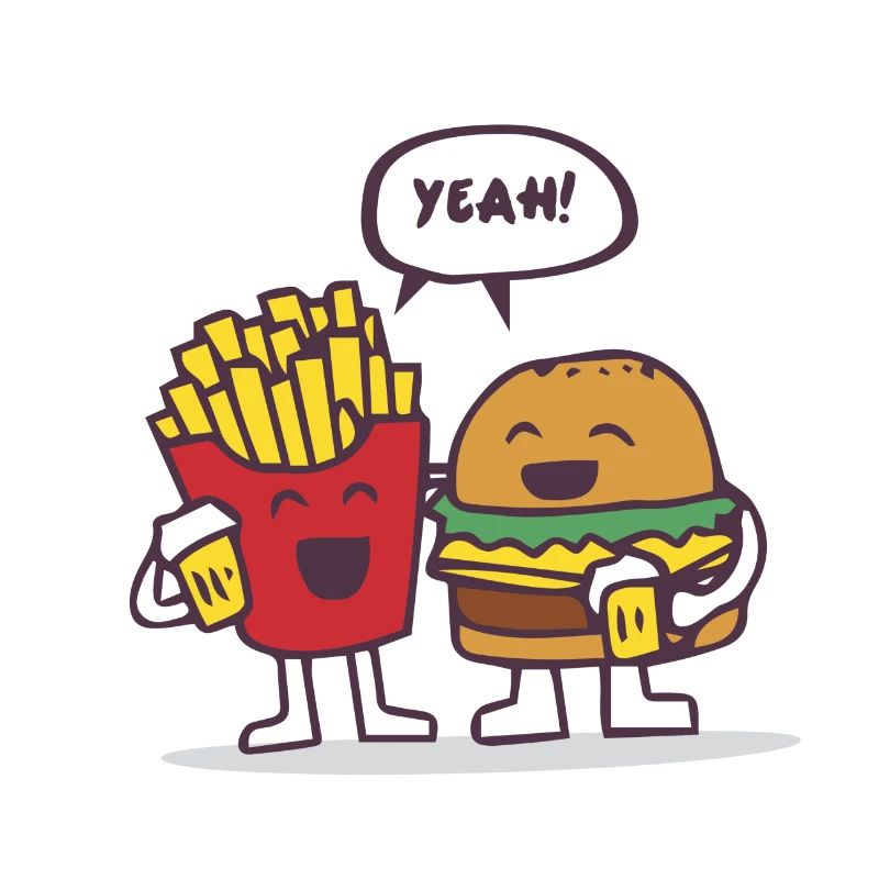 Burger und Pommes - beste Freunde Geschenk