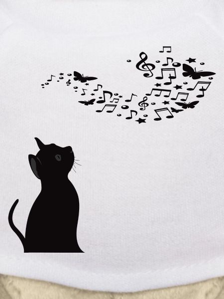 Cat with music notes