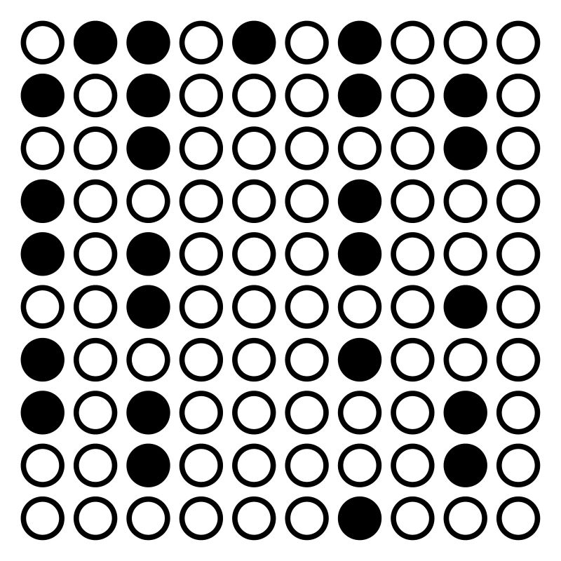 Nerdy design "prime numbers" up to 100